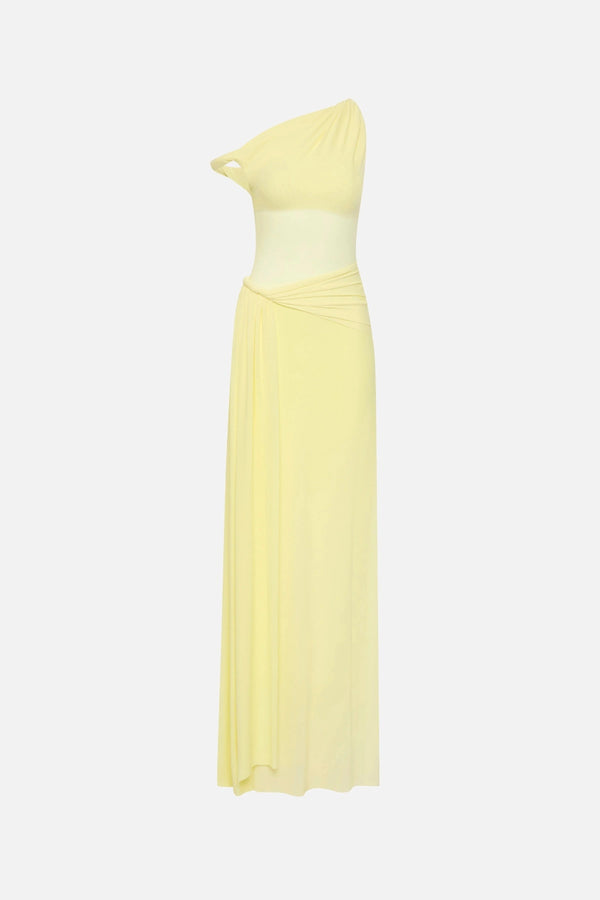 misha sisal one-shoulder twist mesh maxi dress MISHA Sisal One-Shoulder Twist Mesh Maxi Dress