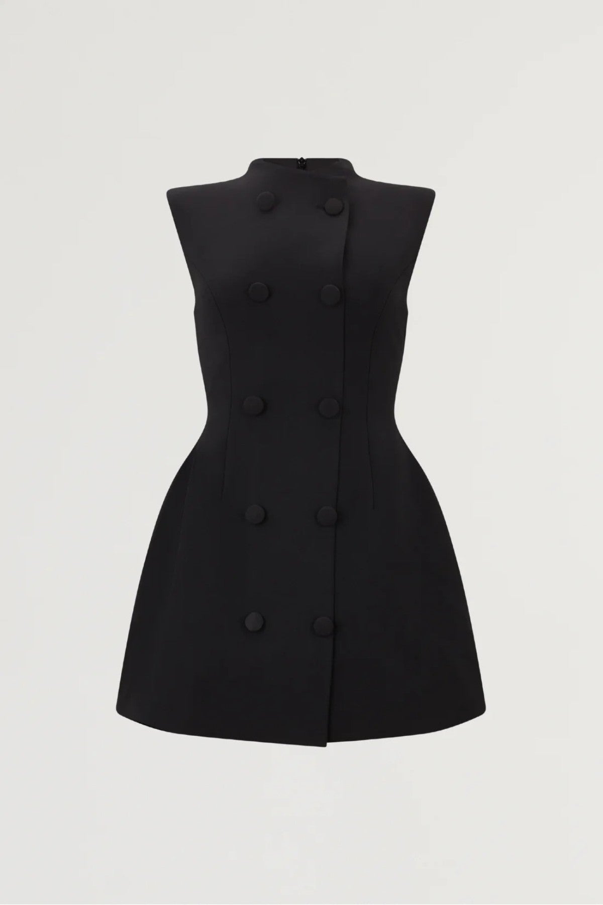 Sleeveless Button Mini Dress by Odd Muse — a tailored sleeveless mini with a button front and cinched waist, perfect for polished evening wear.