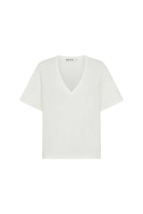 Sneaky Link Carter V Neck Tee White, a relaxed boxy cotton tee with short sleeves and flattering V neckline, perfect for effortless everyday wear.