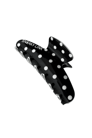 Claw Clip Black Polka Dot by Sneaky Link, playful grip clip in custom print with durable hold, perfect for matching polka dot styling.
