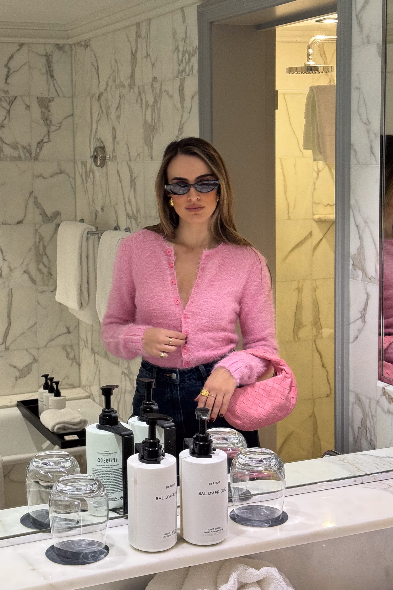 Women's pink button up cardigan by Sneaky Link