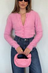 Women's pink button up cardigan by Sneaky Link