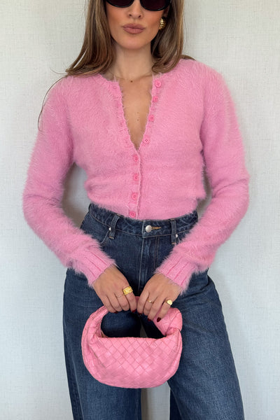 Women's pink button up cardigan by Sneaky Link