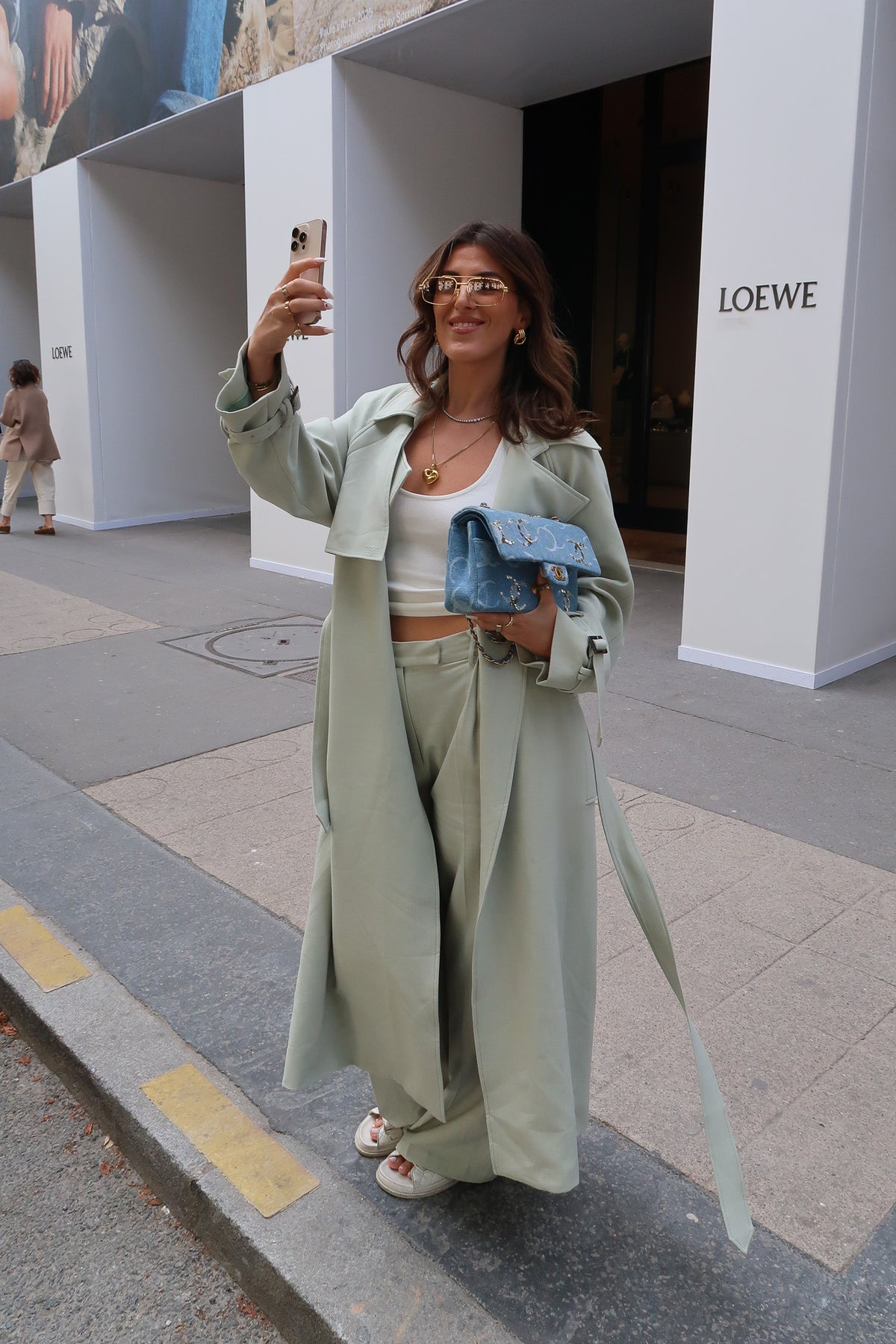 Kate Tailored Pant Mint by Sneaky Link, high-waisted wide-leg suiting pants with pockets, perfect for polished everyday looks.