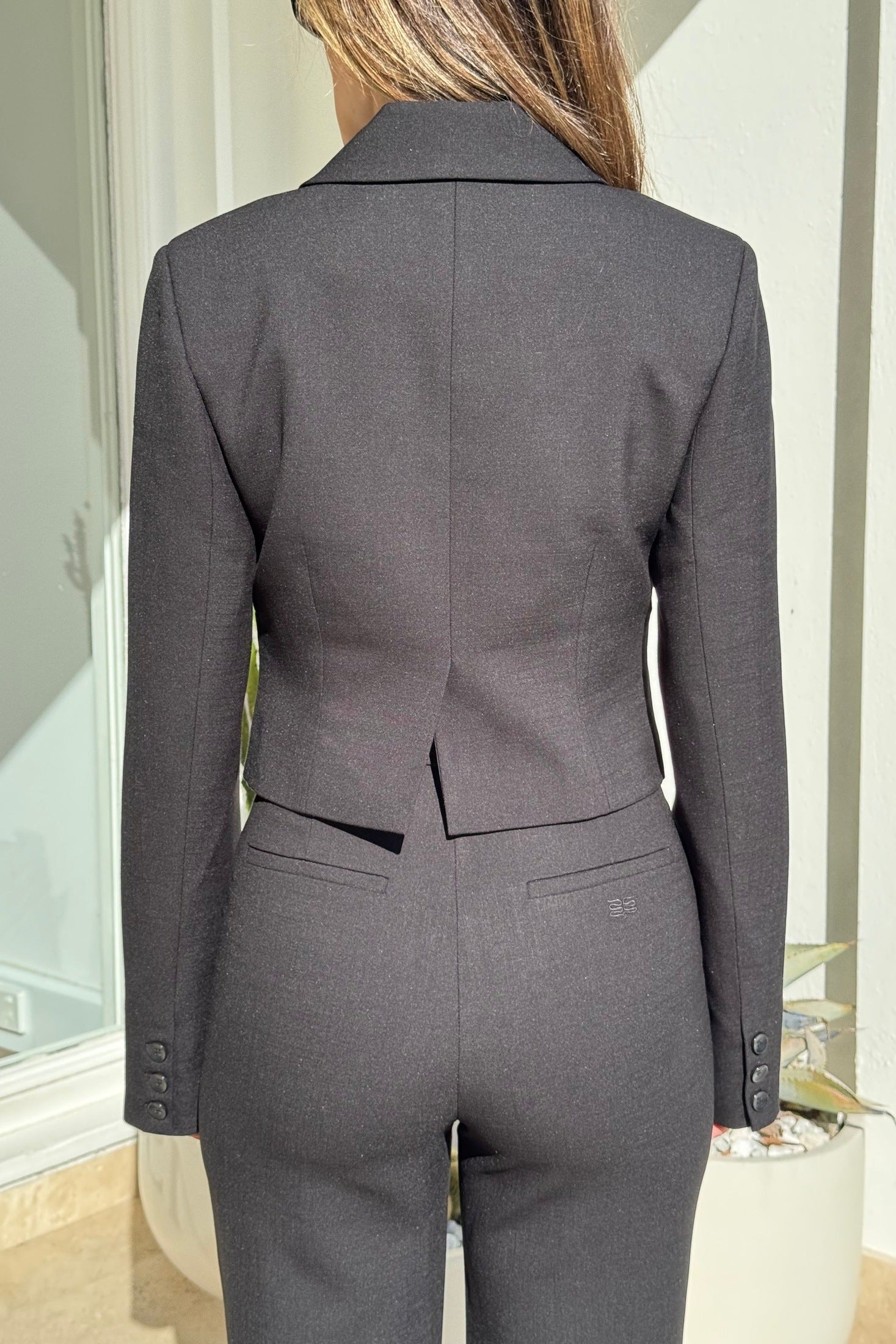 Sammy Pant Black by Sneaky Link, flared tailored pants with structured waist and sleek silhouette for versatile styling.