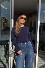 Stella High Rise Jean by Sneaky Link, classic straight-leg denim with a flattering high waist in rigid 100% cotton for a timeless fit.