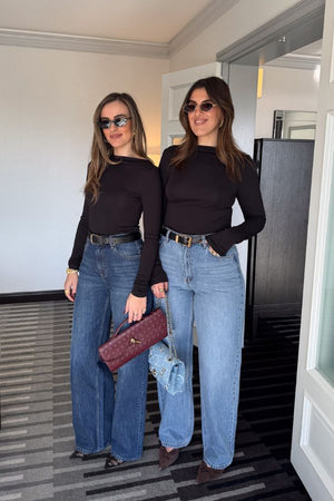 Stella High Rise Jean by Sneaky Link, classic straight-leg denim with a flattering high waist in rigid 100% cotton for a timeless fit.