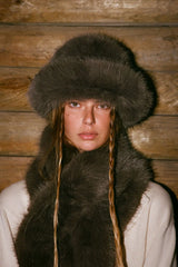 Snuggle Bucket Mink by Lack of Color – faux fur bucket hat with soft lining and cosy turnback brim.