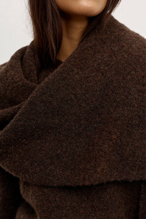 Soba Scarf Bear by Bayse – oversized wool blend boucle scarf for elevated winter layering.