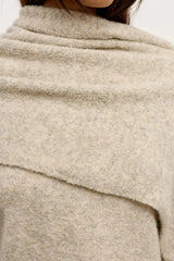 Soba Scarf Urchin by Bayse – oversized wool blend boucle scarf for elevated winter layering.