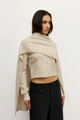 Soba Scarf Urchin by Bayse – oversized wool blend boucle scarf for elevated winter layering.