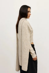 Soba Scarf Urchin by Bayse – oversized wool blend boucle scarf for elevated winter layering.