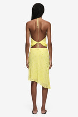 Solace Asym Skirt Citrus by Bec + Bridge, asymmetrical skirt with draped detail and sheer finish. Perfect for summer events or elevated day looks.