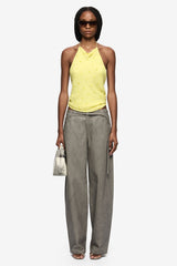 Solace Halter Top Citrus by Bec + Bridge, halter top with draped neckline and sheer finish. Perfect for summer outfits or elevated looks.
