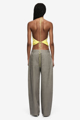 Solace Halter Top Citrus by Bec + Bridge, halter top with draped neckline and sheer finish. Perfect for summer outfits or elevated looks.