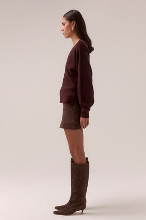 Sentiment Knit Cardi Plum