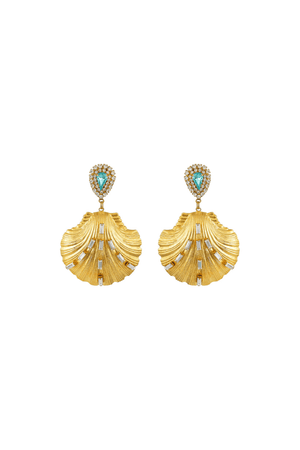 Splash Earrings by Mayol – gold plated earrings with crystal detail and long drop design. Perfect for statement styling.