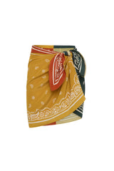 Square Pareo Bandit Tile Silk — lightweight silk beach pareo with sun-washed bandana print, perfect as a cover-up or scarf.
