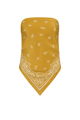 Square Pareo Bandit Tile Silk — lightweight silk beach pareo with sun-washed bandana print, perfect as a cover-up or scarf.