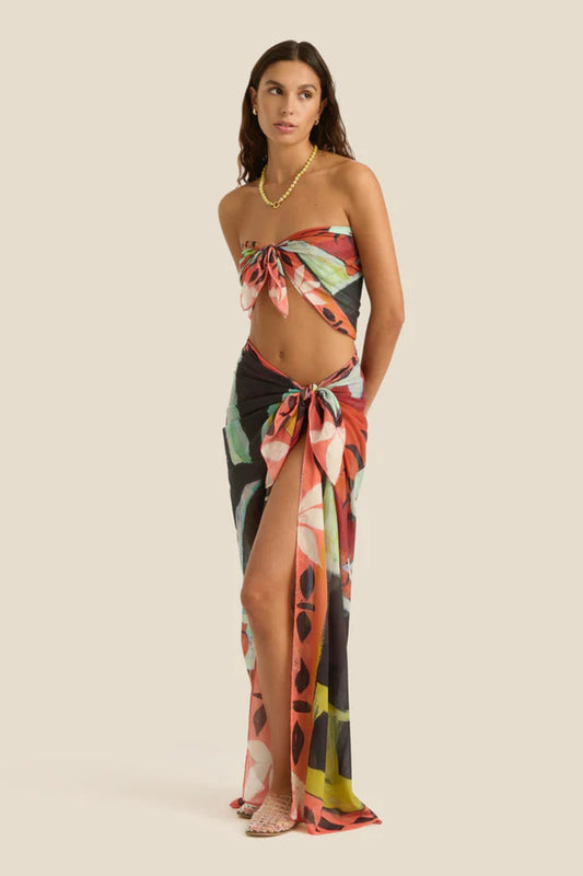 Square Pareo Kinded by Soleil Soleil, signature cotton voile pareo designed for endless styling from beach wrap to everyday scarf.