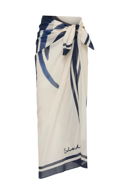 Square Pareo Reed by Soleil Soleil, versatile cotton voile pareo perfect for sun-soaked styling as a skirt, wrap or breezy beach scarf.