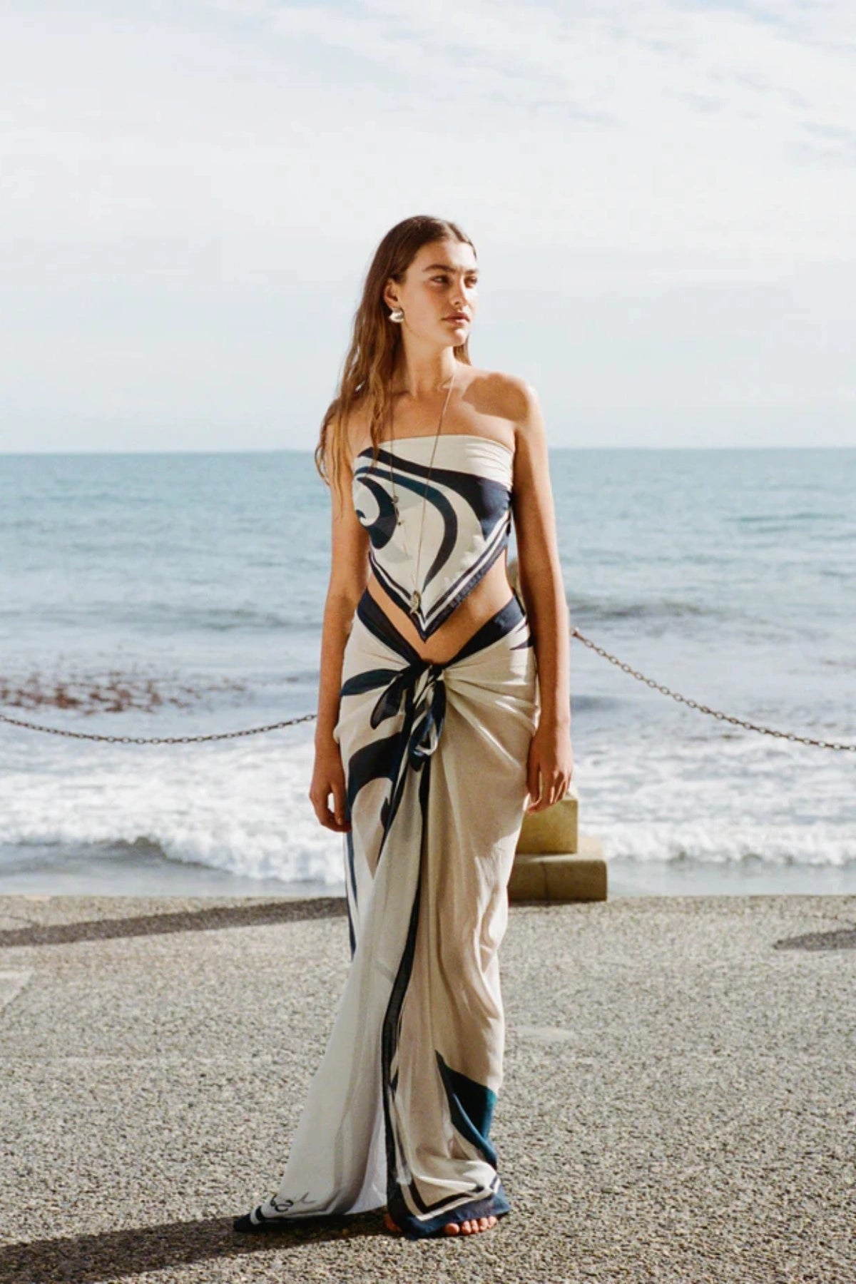 Square Pareo Reed by Soleil Soleil, versatile cotton voile pareo perfect for sun-soaked styling as a skirt, wrap or breezy beach scarf.