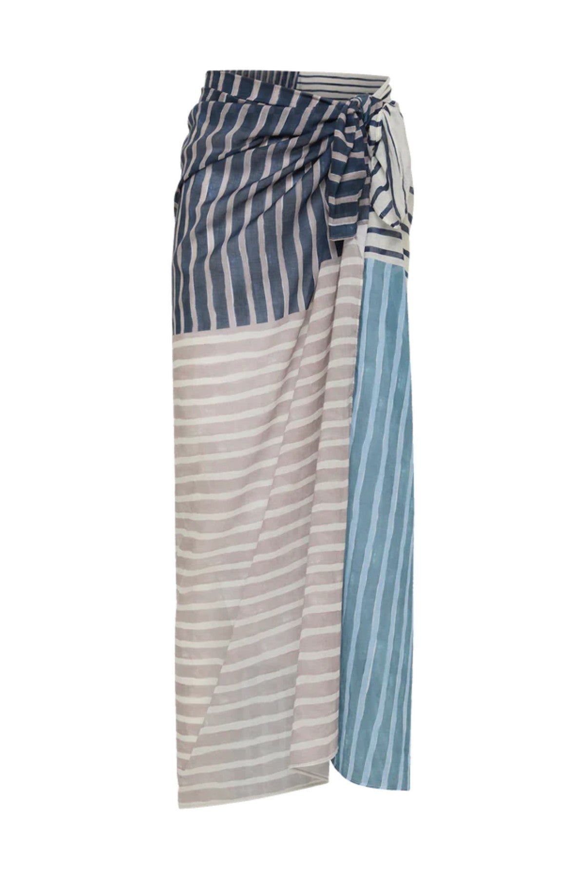 Square Pareo Ripple by Soleil Soleil, versatile cotton voile pareo perfect as a beach wrap, mini skirt or stylish summer scarf.