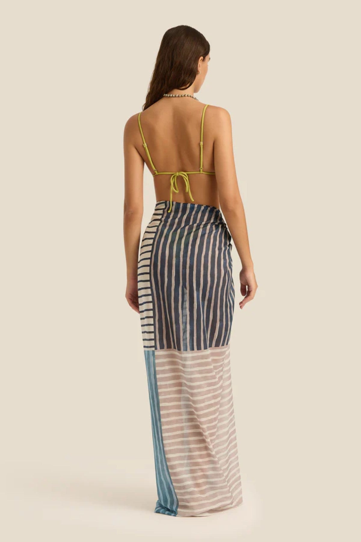 Square Pareo Ripple by Soleil Soleil, versatile cotton voile pareo perfect as a beach wrap, mini skirt or stylish summer scarf.
