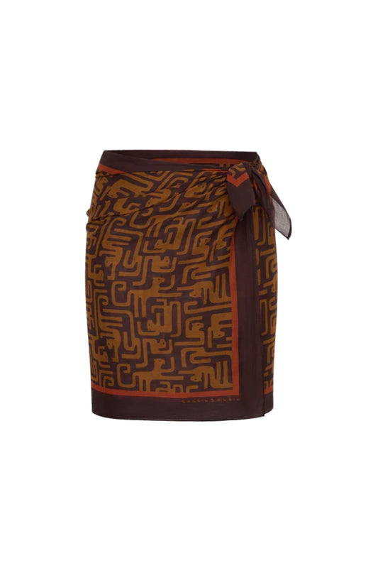 Square Pareo Shadow by Soleil Soleil, sleek lightweight pareo with finished edges, perfect for wrapping as a top, skirt or coastal cover-up.