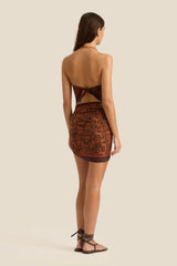 Square Pareo Shadow by Soleil Soleil, sleek lightweight pareo with finished edges, perfect for wrapping as a top, skirt or coastal cover-up.