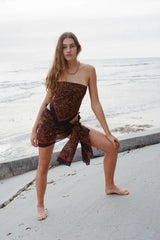 Square Pareo Shadow by Soleil Soleil, sleek lightweight pareo with finished edges, perfect for wrapping as a top, skirt or coastal cover-up.