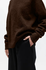 Stella Crew Neck Bear by Bayse – relaxed wool blend knit with brushed texture and classic crew neckline.