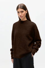 Stella Crew Neck Bear by Bayse – relaxed wool blend knit with brushed texture and classic crew neckline.