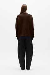 Stella Crew Neck Bear by Bayse – relaxed wool blend knit with brushed texture and classic crew neckline.