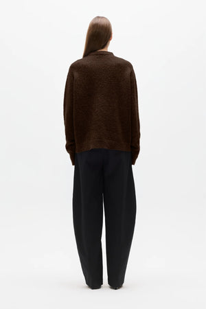 Stella Crew Neck Bear by Bayse – relaxed wool blend knit with brushed texture and classic crew neckline.