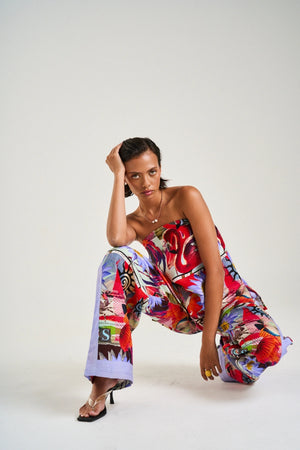 Strapless Shift Top Dazed Print by Summi Summi – a strapless top with relaxed fit and print. Perfect for summer styling.