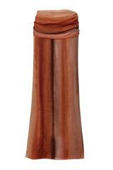 Sumaq Maxi Skirt Terracotta Rosata by Baobab, draped chiffon maxi skirt with elegant flowing movement.