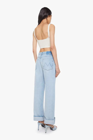 I Could Care Less Jeans by MOTHER – a slouchy low-rise jean with straight leg and faded wash. Perfect for relaxed everyday wear.