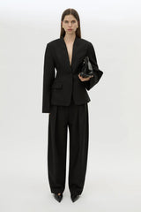 Tala Double Pleat Barrel Leg Pant Black by Camilla and Marc - tailored pants with pleats and tapered leg, designed for a structured modern fit.