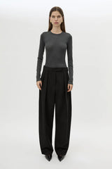 Tala Double Pleat Barrel Leg Pant Black by Camilla and Marc - tailored pants with pleats and tapered leg, designed for a structured modern fit.