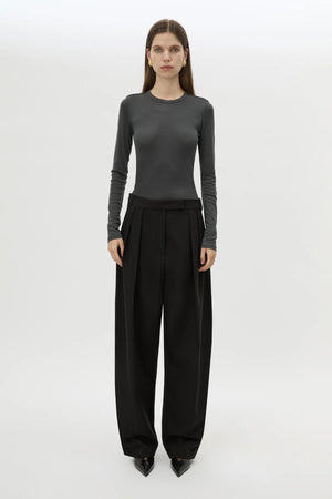 Tala Double Pleat Barrel Leg Pant Black by Camilla and Marc - tailored pants with pleats and tapered leg, designed for a structured modern fit.