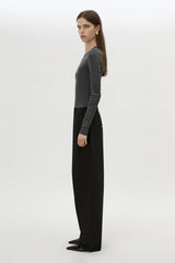 Tala Double Pleat Barrel Leg Pant Black by Camilla and Marc - tailored pants with pleats and tapered leg, designed for a structured modern fit.