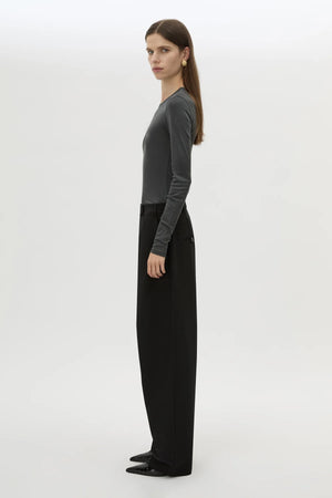 Tala Double Pleat Barrel Leg Pant Black by Camilla and Marc - tailored pants with pleats and tapered leg, designed for a structured modern fit.
