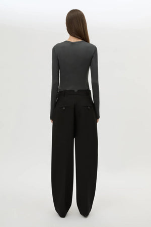 Tala Double Pleat Barrel Leg Pant Black by Camilla and Marc - tailored pants with pleats and tapered leg, designed for a structured modern fit.