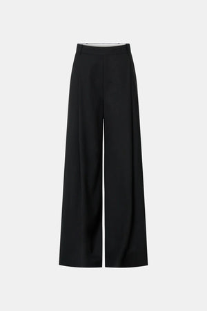 Tala Double Pleat Barrel Leg Pant Black by Camilla and Marc - tailored pants with pleats and tapered leg, designed for a structured modern fit.