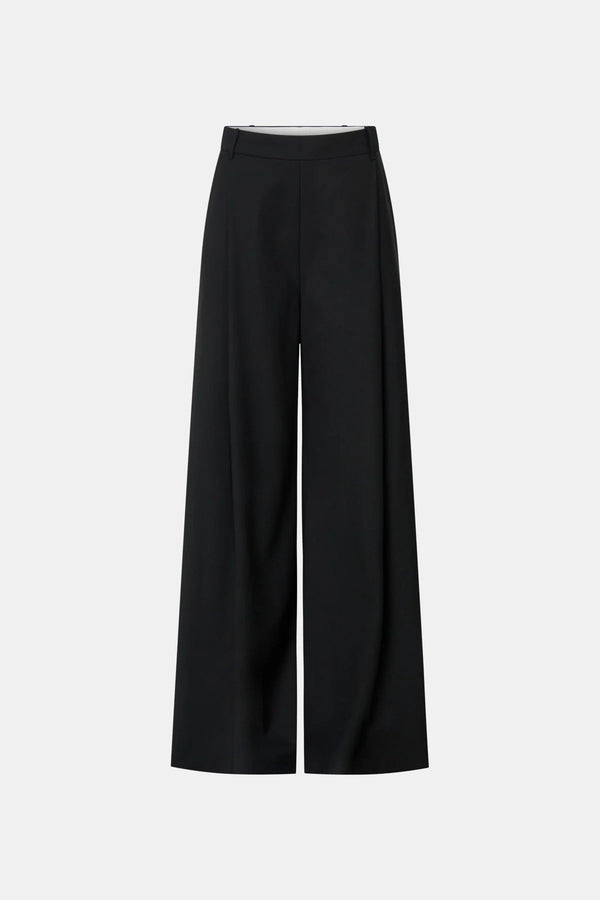 Tala Double Pleat Barrel Leg Pant Black by Camilla and Marc - tailored pants with pleats and tapered leg, designed for a structured modern fit.