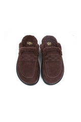 Teddy Suede Loafer in chocolate brown with a classic slip-on design and rounded toe.