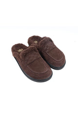 Teddy Suede Loafer in chocolate brown with a classic slip-on design and rounded toe.