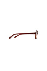 The Dusty in Auburn by Luv Lou, vintage-inspired aviator sunglasses with subtle gold rivets and khaki tint CR39 lenses.