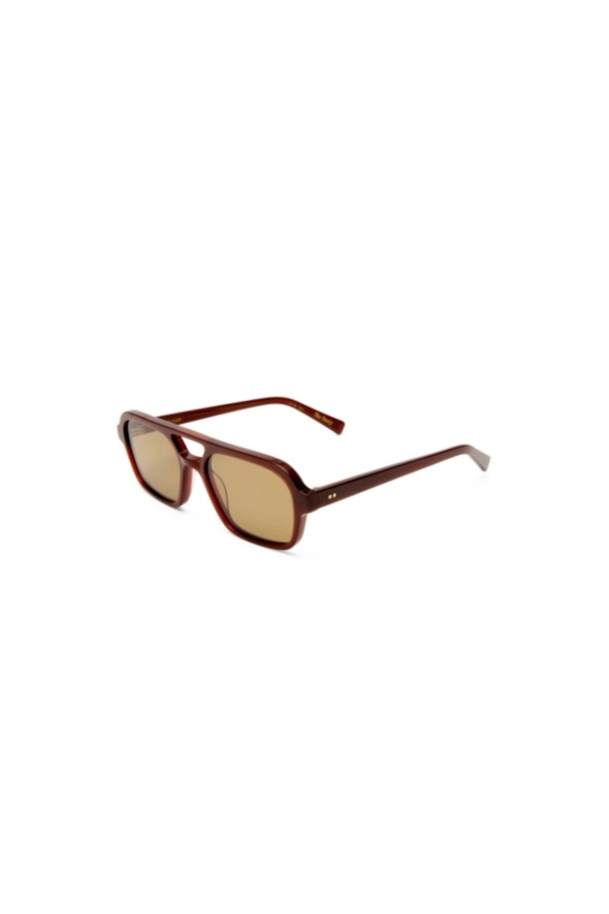 The Dusty in Auburn by Luv Lou, vintage-inspired aviator sunglasses with subtle gold rivets and khaki tint CR39 lenses.
